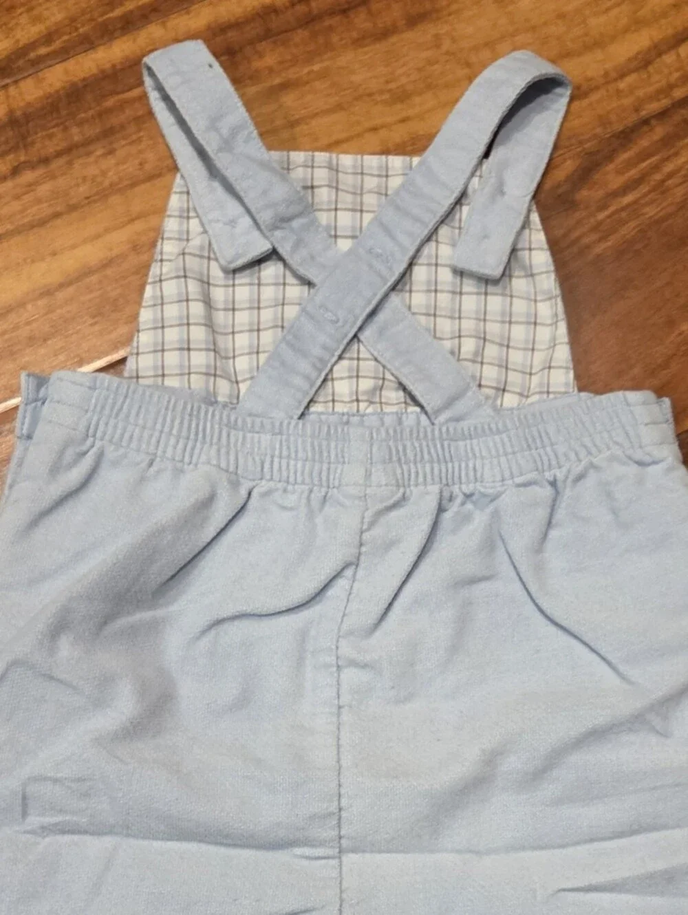 Janie & Jack EUC 12-18 Months Corduroy Overalls, Plaid Bodysuit, Cotton Bodysuit